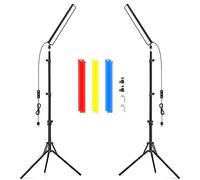 2 Pack Led Video Light Wand Stick, Obeamiu 5600K Led Photography Lighting Wand Kit With 63'' Tripod Stand/Color Filters, Studio Photo Lights for Video Recording/Streaming/Portrait/Vlog/Makeup/Podcast