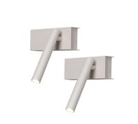 2 Pack LED Wall Sconce, Wall Mount Reading Light 350° Rotating Bedside Reading Spotlight, 5W 3000K Aluminum Hardwired Wall Lamp Adjustable Headboard Lighting, Black/White
