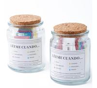 2 Pack - Leeme cuando te sientas versículos en español - Tarros con versículos bíblicos en español en tarjetas pequeñas católicas de mesa - Frascos cristianos para reflexión y ánimo diario