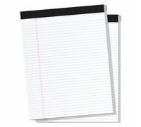 2 Pack Legal Pads 8.5" x 11", Wide Ruled Writing Notepads, 50 Sheets/Pad, Perforated Pages, 100 Sheets Lined Paper for School Office Supplies