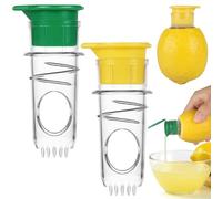2 Pack Lemon Squeezer, Manual Screw Top Lemon Juicer with Pour Spout, Portable Lime Squeezer for Cocktails, Citrus
