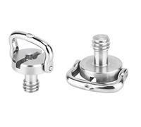 2 Pack Leofoto Torque Master 1/4" D Ring Comfort Wide Handle SS Screw for Tripod QR Plate Stainless Steel