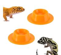 2 Pack Leopard Gecko Food Dish Gecko Calcium Dish Gecko Food Dish and Water Feeding Bowl Reptile Water Food Bowl Calcium Bowl for Bearded Dragon Lizard Turtle Gecko Jumping Spider