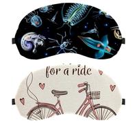 2 Pack Let's Go for a Ride Eye Mask, Sleep Mask for Side Sleeper, Soft Sleeping Eye Mask for Women Men, Complete Light Blocking, Zero Pressure Night Blindfold