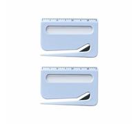 2-Pack Letter Openers with Scale - Safety Concealed Blade Envelope & Mail Box Slitter Tool for Office, Home, Postal Use - Practical Supplies for Women, Men, Students (9.5x6.3x0.30cm)