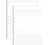 (2-Pack) Letter Size TUL Discbound Lined Refill Paper, 200 Sheets/400 Pages, 11 Disc Paper Refill for TUL Custom Note-Taking System Discbound Planner Inserts, 100gsm White Paper, 8.5'' x 11''
