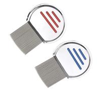 2 Pack Lice Combs, Head Nit Treatment Stainless Steel Flea Lice Hair Combs Flea Lice Removal Combs, Removes Headlice Dandruff Nits Ticks Eggs-Lice Combs with Double Sided Teeth for Adults Kids Pets