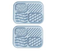 2 Pack Lick Mats for Dogs, Cats, Dog Lick Mats, Upgraded 20×15cm Licking Mat with Suction Cups,Slow Feeder Licking Pad and Boredom Reducer, Suitable for Dogs Training Set (blue)