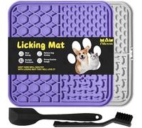 2 Pack Licky Mats for Dogs Cats, 20CM Lick Slow Feed Lick Mats with Suction Cups for Anxiety Relief, Bathing & Training with Spatula & Brush
