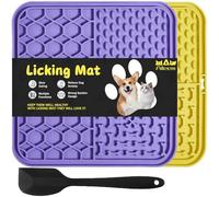 2 Pack Licky Mats for Dogs & Cats - Slow Feeder Lick Mat with Suction Cups for Anxiety Relief, Bathing & Training with Spatula