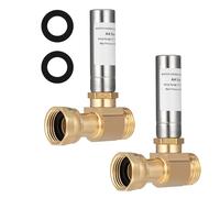 (2 Pack) Lidertik Water Hammer Arrestor for Washing Machine and 3/4 Inch Garden Hose, Stainless Steel Chamber and 2 More Washers, Absorb Shock and Reduce Noise LI-XYJSC-BXG-S(2 PCS)