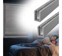 2 Pack Light Blockers Blackout Side Tracks, 20 30 34 40 50 66 inch Light Blocking Strips for Roller Blinds, Aluminium U Channel for Window Shades(Gray 2 pcs,96cm(37.8in))