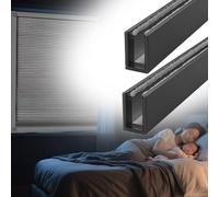 2 Pack Light Blockers Blackout Side Tracks, 20 30 34 40 50 66 inch Light Blocking Strips for Roller Blinds, Aluminium U Channel for Window Shades(Black 2 pcs,94cm(37in))