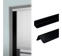 2 Pack Light Blocking Strips for Window Frame L Shape, Custom Light Blockers Along The Sides Of Blackout Blinds, Black White Grey PVC Blackout Shade Side Rails(2pcs Black,120cm/47.2in/3.9ft)