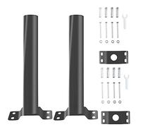 2 Pack Light Pole Mount,Solar Pole Mounting Bracket Extension Kit Wall Flag Black Metal Pipes Barn Lights Fixture Adaptor Outdoor Arm for Led Street Light,Wall Mounted Tire,Barn Lamp,Post Tree Fence