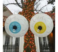 2 Pack Light Up Giant Inflatable Eye Balls, Halloween Decorations Outdoor 23.6 Inch LED Light Up Eyeballs Indoor Outdoor Decor for Scary Tree Ornaments Halloween Party Yard Garden Beach Pool Decor