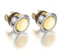 2 Pack Lighted Doorbell Button Replacement, Easy to Install Wired Doorbell Button Push Door Bell Ringer Kit Round Rim with Lighted Center (Fashion)