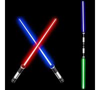 2 Pack Lightsabers 7 Colors Changeable with 3 Modes Sound Force Flash Smooth Swing FX Dueling Lightsaber, Handle Light Saber, Boys or Adults Sword Toys
