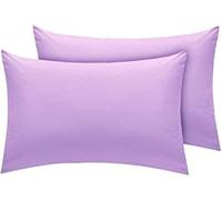 2 Pack Lilac Pillowcase Pair - Soft & Cozy 200 Thread Count Pillow Case - Non Iron Breathable Pillow Cover