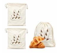 2 Pack Linen Bread Bag for Homemade Bread, 15 x 12 Inches Linen Bread Bags to Keep Bread Fresh, Reusable Bread Storage Bags with Inner, Large Drawstring Bread Bag for Sourdough and Kitchen Food