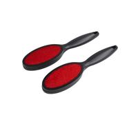 2 Pack Lint Brush for Clothes, Double Sided Pet Hair Remover for Furniture & Carpet, Reusable Clothes Brush Fluff Remover, Portable Oval Fabric for Cat Dog Fur, Car Seats (Black)