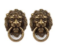 [2 Pack] Lion Head Cell Phone Ring Holder Stand, Finger Ring Kickstand with Polished Metal Phone Grip, Smartphone Accessories（Bronze）