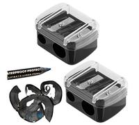 2 Pack Lip Liner Sharpeners & Makeup Pencil Sharpener with Dual Holes, Eyeliner Sharpener, Eyebrow Pencil-Sharpener- Compact Makeup-Sharpener for Eyebrow, Eyeliner & Lip Liners of Various Sizes