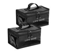 2 Pack Lipo Battery Safe Bag, Fireproof and Explosionproof Pouch 20×10×12 cm, Lipo Battery Protection Bag, High Temperature Resistance, for Safe Charging and Storage