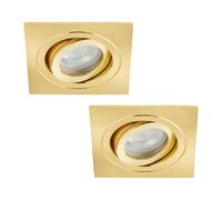 (2 Pack) Litecraft Recessed Tiltable Downlights - Brass