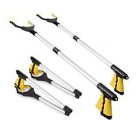 2 Pack Litter Picker,32 Inch Foldable Hand Reach Stick, Grabber Reacher for Elderly, Lightweight Extra Long Handy Trash Picker Upper Claw Grabber (Yellow)