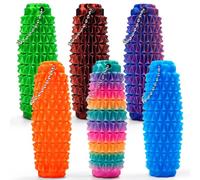 2 Pack Little Ouchies Pain Relief for Adults, 3D Printed Keychain Sensory for Stress Relief & Focus, Office Workers Gifts for Men (Black & Pink)