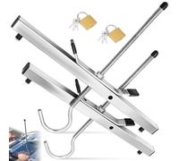 2 Pack Lockable Ladder Grips with 2 Free Padlocks, 45x40x22cm Lockable Ladder Roof Rack Clamp Lock, Universal Heavy Duty Safe Secure Ladders Clamps Mounts for Secure Ladders to Car Van Roof Racks