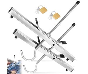 2 Pack Lockable Ladder Grips with 2 Free Padlocks, 45x40x22cm Lockable Ladder Roof Rack Clamp Lock, Universal Heavy Duty Safe Secure Ladders Clamps Mounts for Secure Ladders to Car Van Roof Racks