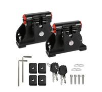 2 Pack Locking Thru-Axle Fork Mounts, Adjustable Locking Thru-axle Track Bracket, with Lock Cylinder, Keys, Hex Wrench, Studs, Washers and Track Slides, Secures All Bikes, Fit for Trucks and Vans