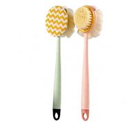 2-Pack Long Handled Sponge Double-Sided Back Scrubber for Shower, Bath Brush with Soft Microfiber for Gentle Body Cleaning and Exfoliation, Utilisation d'été