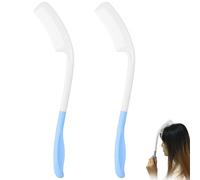 2 Pack Long Reach Handled Comb, Long Curved Handles Comb for Elderly Disabled Inconvenient Upper Arms Activities
