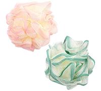 2 Pack Loofah Sponge Shower Loofahs - 2 Colors Bath Sponges Mesh Balls for Body Scrubber - Exfoliator Wash Back Scrubber Bathroom Men Women - Scrubbers Cleaning Bathing Accessories