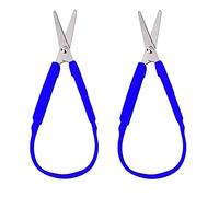 2 Pack Loop Scissors YUTOU Kids Childrens Scissors Easy Grip Scissors Loop Handle Self-Opening Scissors Adaptive Easy Grip Loop Scissors for Children Adolescents and Adults Special Needs (Blue)
