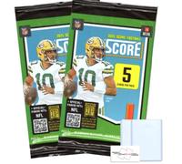 2-Pack LOT of 2025 Score Football NFL Gravity Packs with 5 Trading Cards Per Pack (10 Total Cards) + 2 Toploaders + StreetCards Magnet!