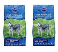 (2 Pack) Lothian Stores UK Alpha High Performance Chicken & Rice 15kg (30kg Total) - Dry Dog Food