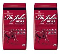 (2 Pack) Lothian Stores UK Dr. John Silver with Beef and Vegetables 15kg (30kg Total) - Dry Dog Food