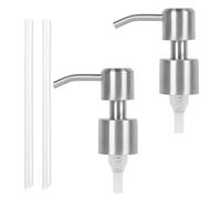 2 Pack Lotion Soap Dispenser Pump Replacement Soap Pump Dispenser Head,Stainless Steel Liquid Soap Dispenser Pump,Replacement Spare for Standard 28/400 (26 mm - 28mm) Neck Size(Silver)