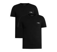 2 Pack Lounge Badge Fitted T-Shirt Black/Black XL