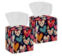 2 pack Love Doodle Theme (2) Tissue Box, Hotel and Restaurant Paper Towel Box