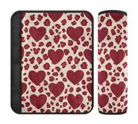 2 Pack Love Red Leopard Print Car Belt Covers Release Stress on Your Neck and Shoulders for SUV Car Belt Cover