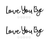 2-Pack "Love You Bye" Wooden Wall Signs,love you bye above door sign, Black Modern Home Decor, Double-Sided Stickers for Entryway & Hallway, Family Love & Warmth Wall Art