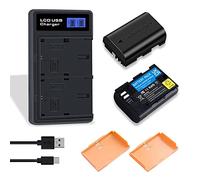2 Pack LP-E6NH LP-E6 Battery with USB C Dual Battery Charger
