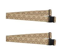 2 Pack Luggage Strap Brown Retro Lions Minimalist Portable Adjustable Polyester Baggage Straps for Suitcase/Carry On Bag Travel Accessories identificador de maletas de