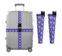 2 Pack Luggage Strap Firework USA Flag 4th July Celebration Independence Day Heavy Duty Adjustable Suitcase Belts Travel Accessories for Safety & Convenience
