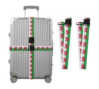 2 Pack Luggage Strap Flag of Wales Heavy Duty Adjustable Travel Belt for Suitcase/Carry On Bag Travel Accessories